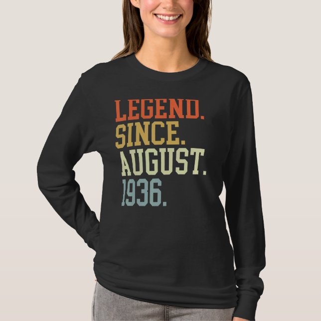 Camiseta Legenda Desde Agosto De 1936 Para Homens Agosto De (Frente)