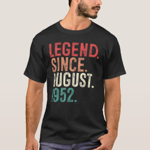 Camiseta Legenda Desde Agosto De 1952 70 Bday 70 Anos