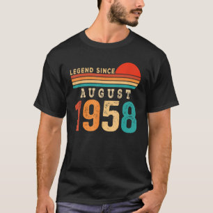 Camiseta Legenda desde agosto de 1958 65 anos 65 anos Nasci