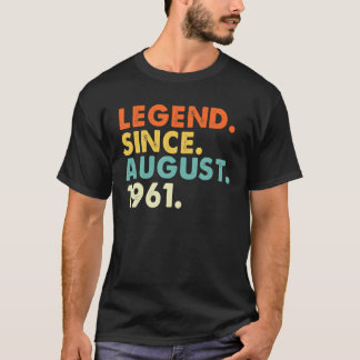 Camiseta Legenda Desde Agosto De 1961 Aniversário De 60 Ano
