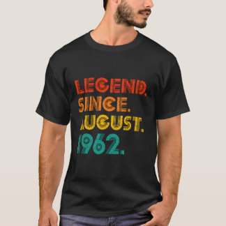 Camiseta Legenda desde agosto de 1962 Aniversário Oferece A
