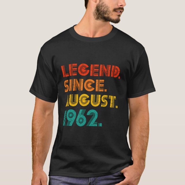 Camiseta Legenda desde agosto de 1962 Aniversário Oferece A (Frente)