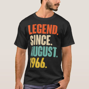 Camiseta Legenda Desde Agosto De 1966 Nascer Em Agosto De 1