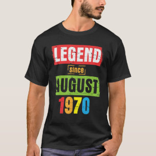Camiseta Legenda Desde Agosto De 1970 Feliz Aniversário 53
