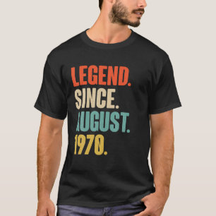 Camiseta Legenda Desde Agosto De 1970 Presente De Aniversár