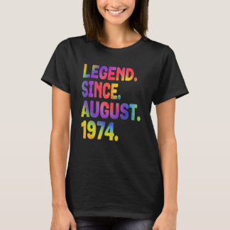 Camiseta Legenda desde agosto de 1974 49 anos Tie Dye 49th