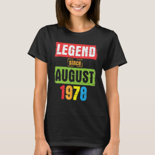 Camiseta Legenda Desde Agosto De 1978 Feliz Aniversário 45 