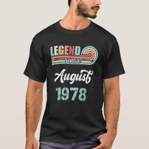 Camiseta Legenda Desde Agosto De 1978, Nascimento Vintage C