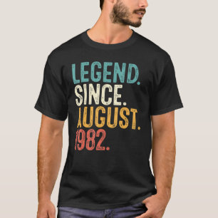 Camiseta Legenda Desde Agosto De 1982 40º Bday 40 Anos