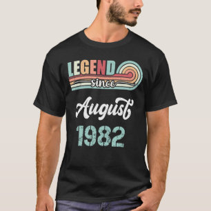 Camiseta Legenda Desde Agosto De 1982, Nascimento Vintage D