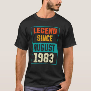 Camiseta Legenda Desde Agosto De 1983 aniversário de 40 ano