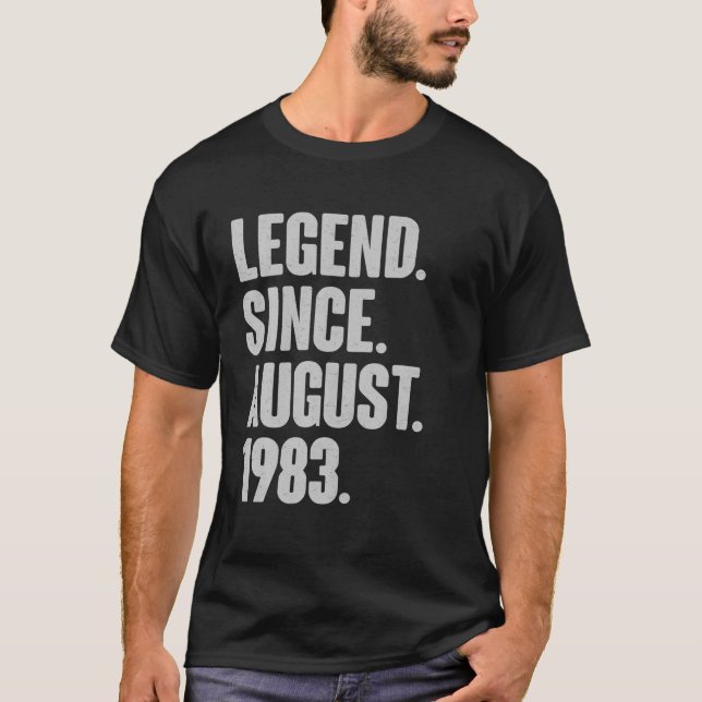 Camiseta Legenda Desde Agosto De 1983 Aniversário - Present (Frente)