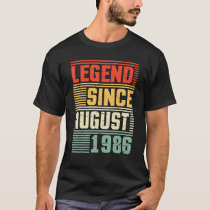 Camiseta Legenda Desde agosto De 1986 Feliz Aniversário 36