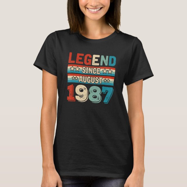 Camiseta Legenda desde agosto de 1987 Retro 35 anos 35 anos (Frente)