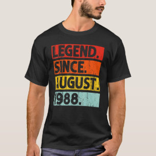 Camiseta Legenda desde agosto de 1988 Vintage 34 anos 34