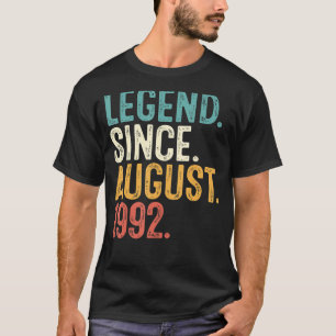 Camiseta Legenda Desde Agosto De 1992 30 Bday 30 Anos