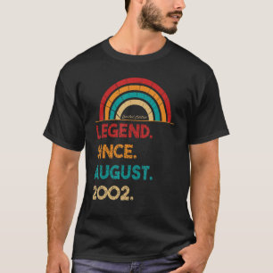 Camiseta Legenda Desde Agosto De 2002 Nascer De Aniversário