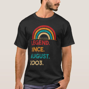 Camiseta Legenda Desde Agosto De 2003 19º Nascer De Anivers
