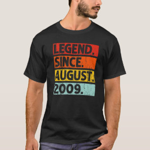 Camiseta Legenda Desde Agosto De 2009 Vintage, 13 De 13 Ano