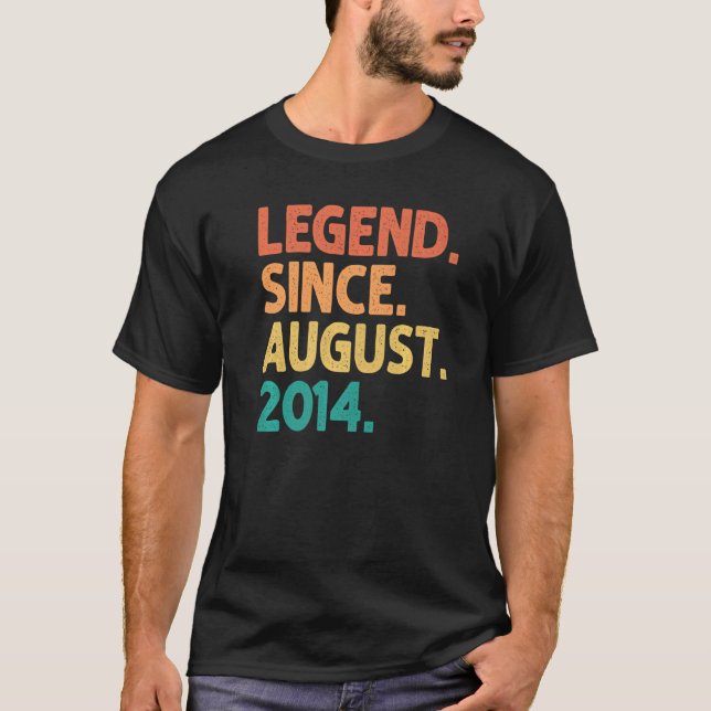 Camiseta Legenda desde agosto de 2014 8 anos 8º aniversário (Frente)