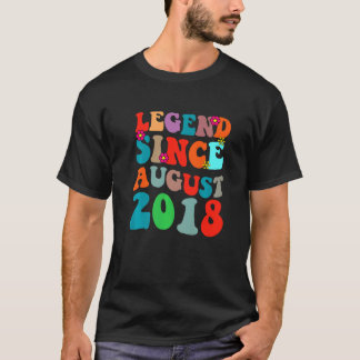 Camiseta Legenda Desde Agosto De 2018 Vintage Aniversário R