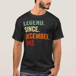 Camiseta Legenda Desde Dezembro De 1942 80 Aniversário 80 A