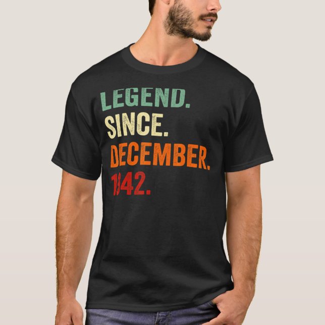 Camiseta Legenda Desde Dezembro De 1942 80 Aniversário 80 A (Frente)