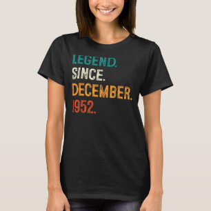 Camiseta Legenda Desde Dezembro De 1952 70 Bday 70 Anos
