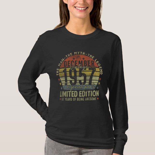 Camiseta Legenda desde dezembro de 1957 Retro 67º aniversár (Frente)