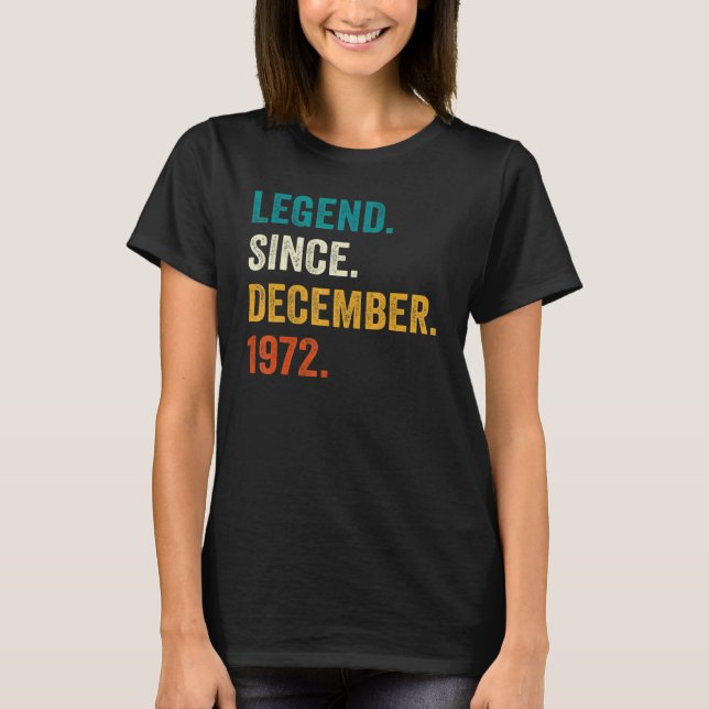 Camiseta Legenda desde dezembro de 1972 50º aniversário 50  (Frente)