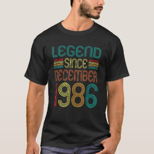 Camiseta Legenda desde dezembro de 1986 36 anos Retro 36º