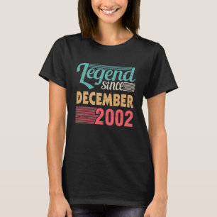 Camiseta Legenda Desde Dezembro De 2002 Feliz Aniversário 2