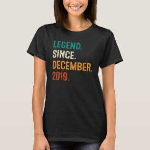 Camiseta Legenda Desde Dezembro De 2019 aniversário de 3 an