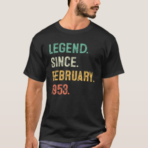 Camiseta Legenda Desde Fevereiro De 1953 70 Bday Oferece 70