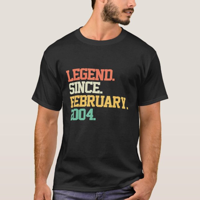 Camiseta Legenda desde fevereiro de 2004 18º aniversário 18 (Frente)