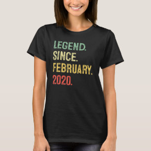 Camiseta Legenda Desde Fevereiro De 2020 aniversário de 3 a