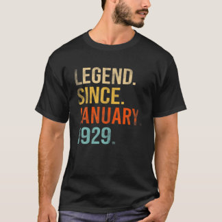 Camiseta Legenda Desde Janeiro De 1929 93º Aniversário 93 A
