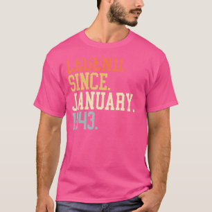 Camiseta Legenda Desde Janeiro De 1943 Para Homens Mulheres