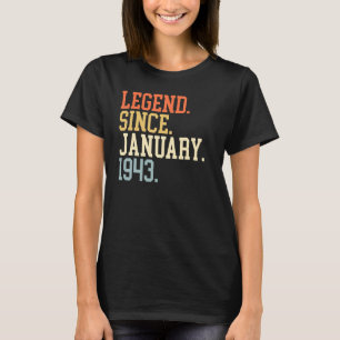 Camiseta Legenda Desde Janeiro De 1943 Para Homens Mulheres