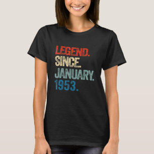 Camiseta Legenda Desde Janeiro De 1953, 70 Anos, 70 Birthda