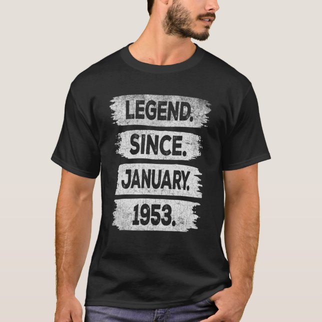 Camiseta Legenda Desde Janeiro De 1953 70 Anos De 70 Birthd (Frente)