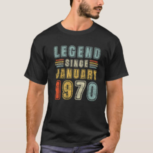 Camiseta Legenda Desde Janeiro De 1970 53 Anos Vintage 53R