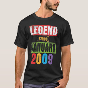 Camiseta Legenda Desde Janeiro De 2009 Feliz Aniversário 14