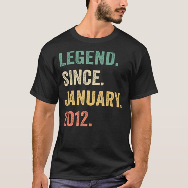 Camiseta Legenda Desde Janeiro De 2012 11 Aniversário 11 An (Frente)