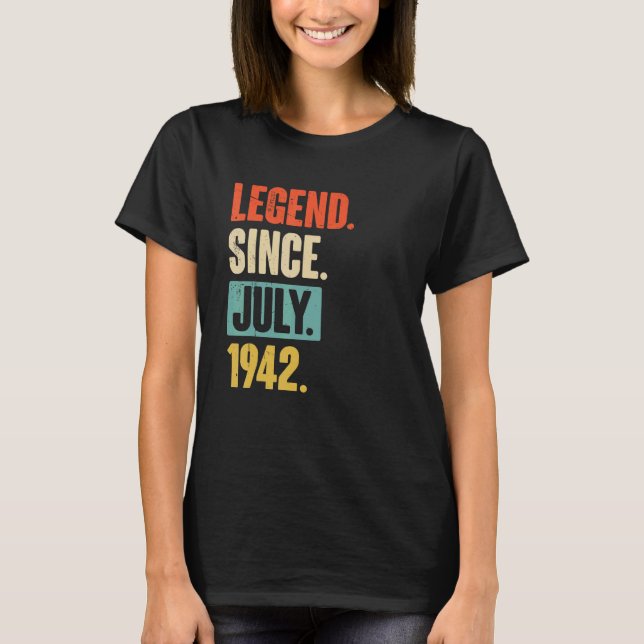 Camiseta Legenda desde julho de 1942 Aniversário de 80 de 8 (Frente)