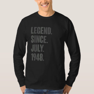 Camiseta Legenda desde julho de 1948 74 anos 74 anos 74 ano