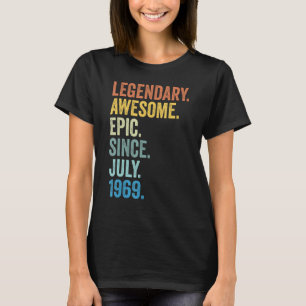 Camiseta Legenda desde julho de 1969 54 anos 54 anos 54 ano