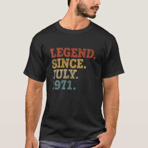 Camiseta Legenda Desde Julho De 1971 50º Aniversário Homens