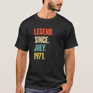 Camiseta Legenda desde julho de 1971 51 anos, com 51 anos, 