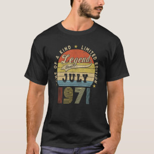 Camiseta Legenda desde julho de 1971 52 anos 52 anos Aniver